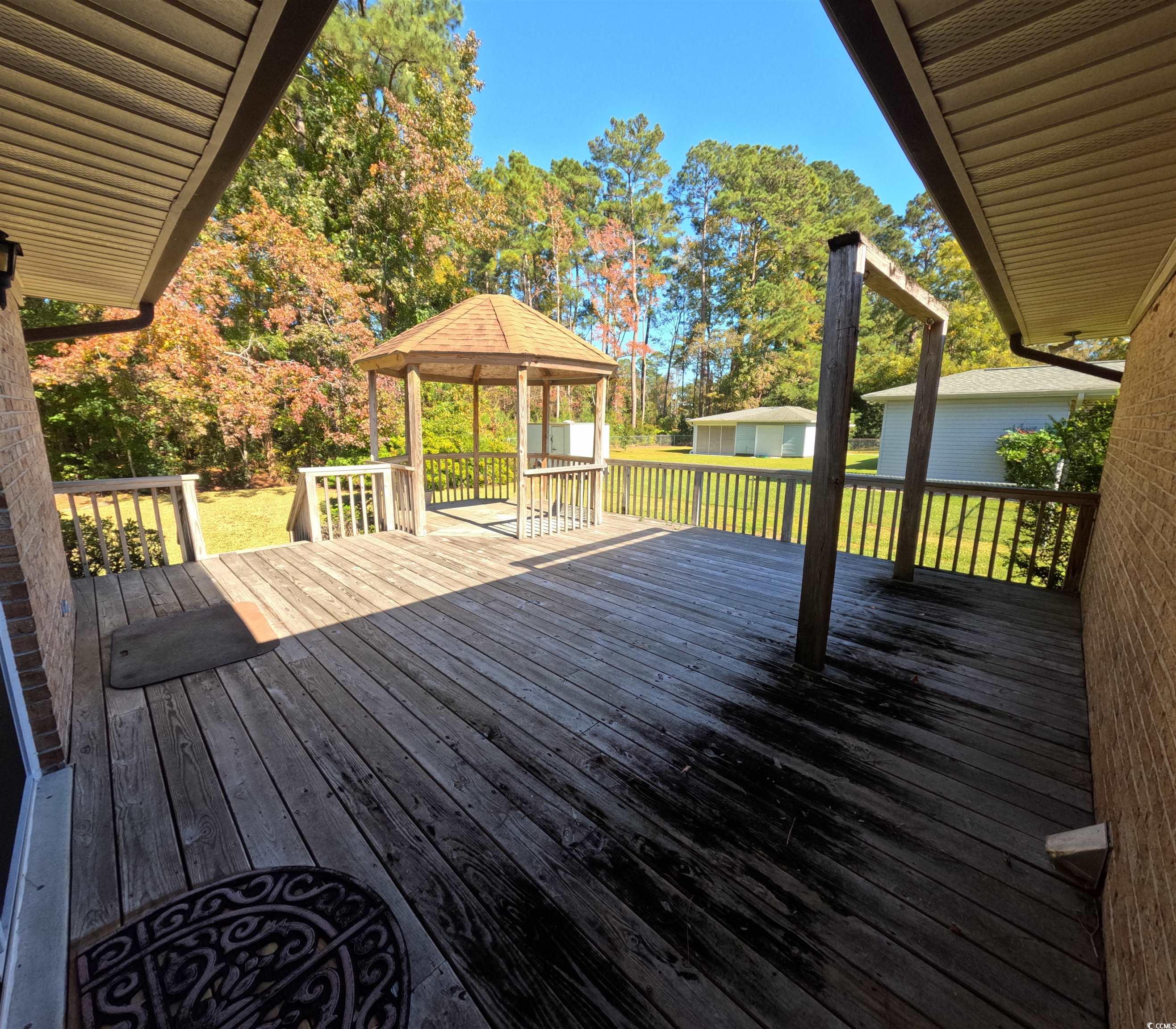 5580 Green Bay Circle Myrtle Beach, SC 29588 - Photo 17 of 36 Wooden deck with a gazebo and a lawn