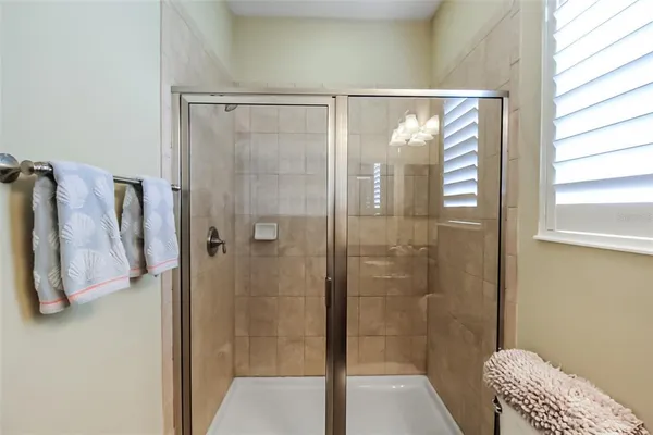 a bathroom with a shower