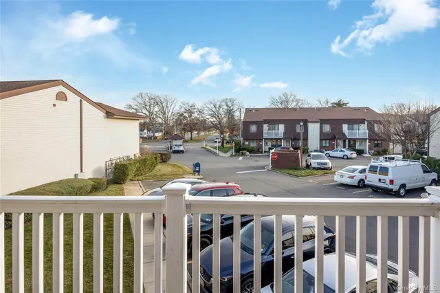 a view of city from a balcony