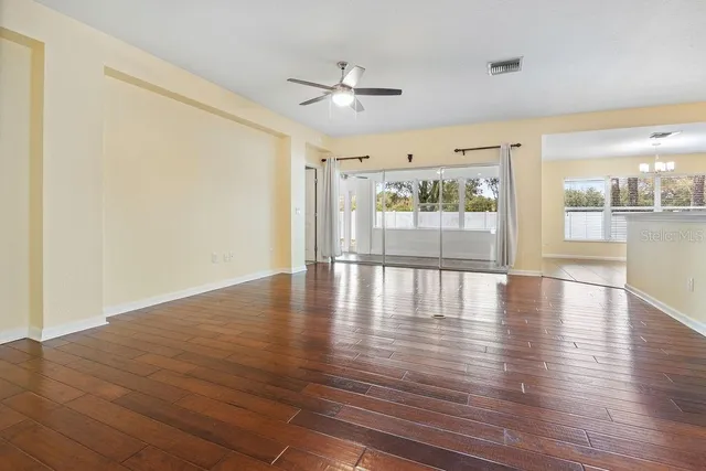 a view of livingroom with wooden floor