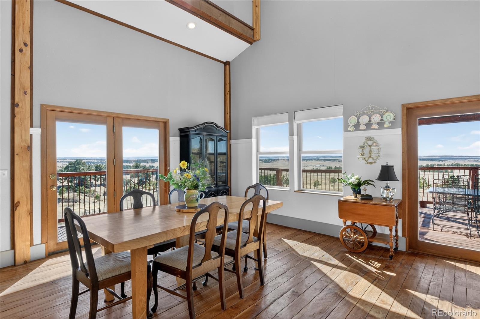 31885 Ridge Road Ramah, CO 80832 - Photo 16 of 47 a dining room with furniture window and wooden floor