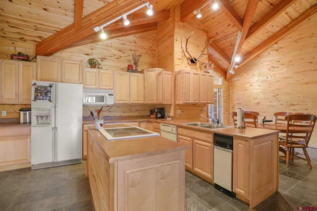 a kitchen with a sink a stove and refrigerator