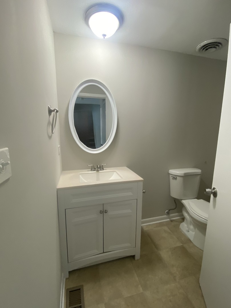 1920 Georgetown Lane Hoffman Estates, IL 60169 - Photo 18 of 28 a bathroom with a sink a toilet and a mirror