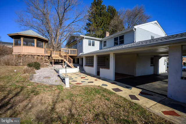 a view of a house with a patio