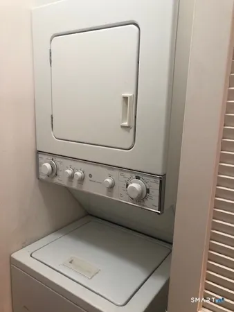 a close up view of washer and dryer