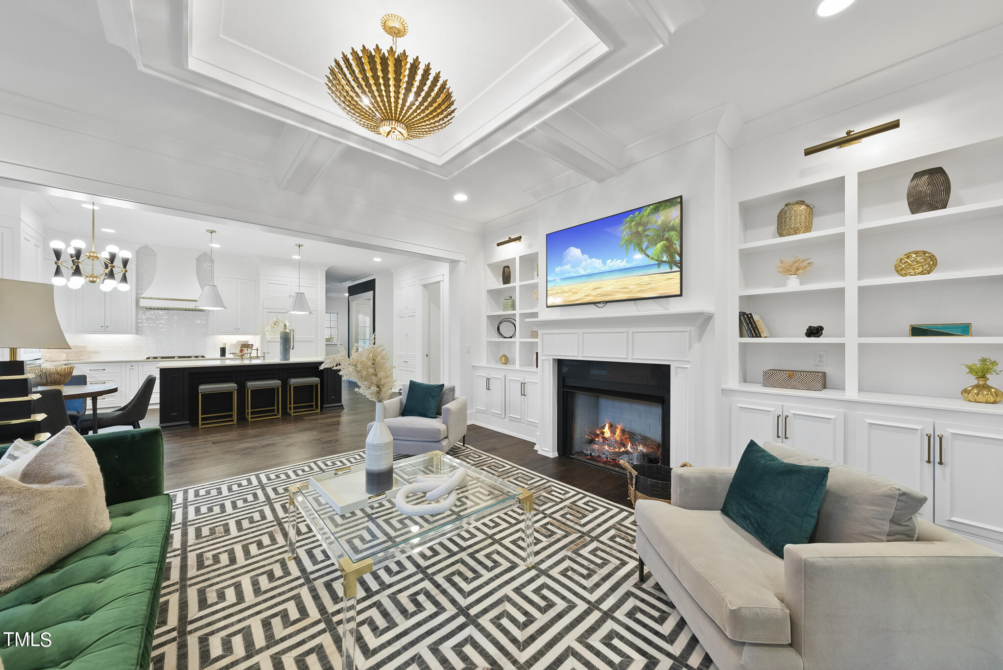 115 Edenburgh Road Raleigh, NC 27608 - Photo 19 of 50 a living room with furniture and a fireplace