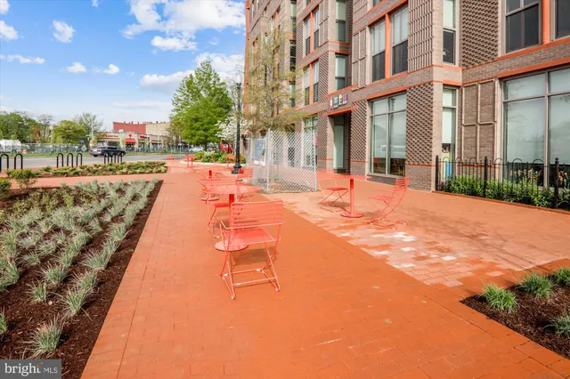 a view of a building with entertaining space