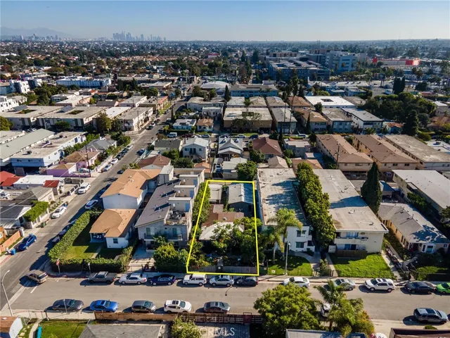 an aerial view of a city