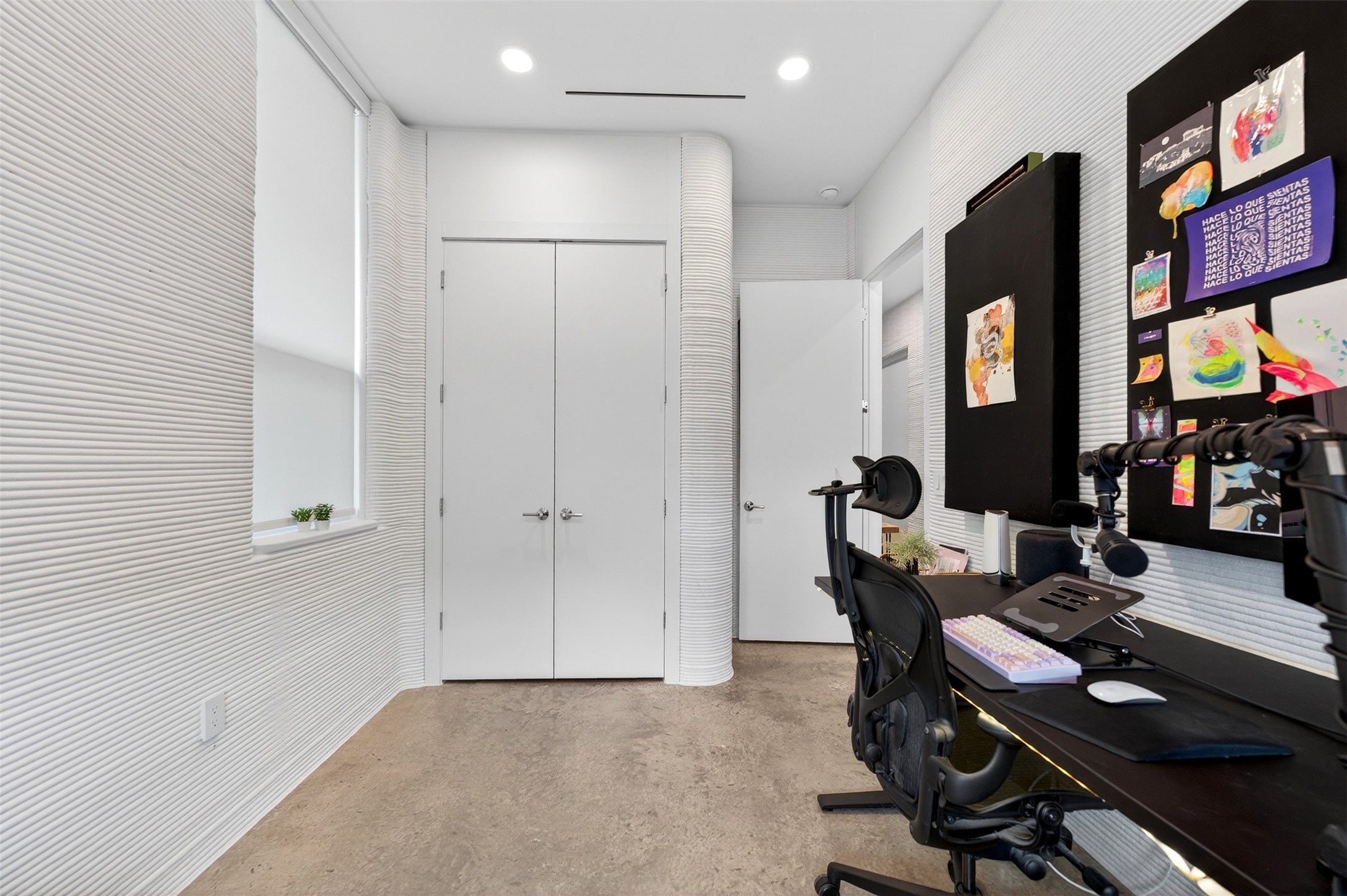 308 Painted Sunset Drive Georgetown, TX 78628 - Photo 13 of 26 Concrete flooring complements textured white walls and recessed lighting