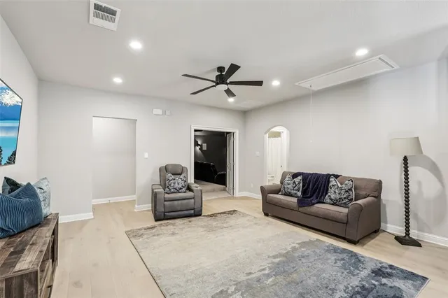 a living room with furniture