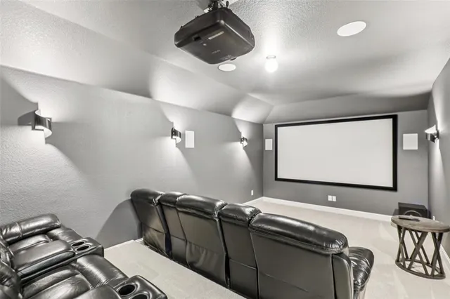 a projector room with furniture