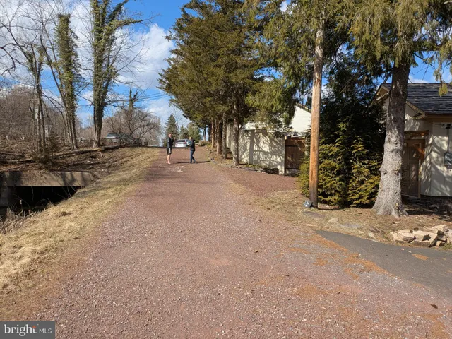 a view of road and trees