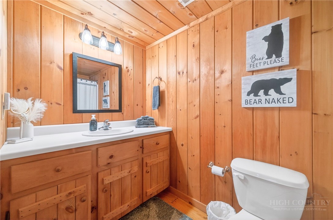 376 Yellow Bear Road Todd, NC 28684 - Photo 29 of 29 a bathroom with a toilet a sink and mirror