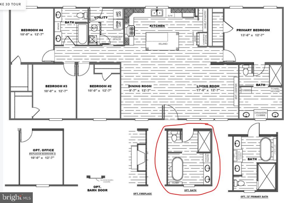 307 Larkspur Road Ruckersville, VA 22968 - Photo 72 of 72 FLOORPLAN SHOWING CIRCLED BATH INCLUDED