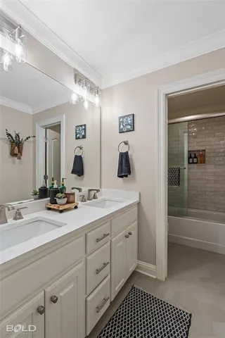 a view of a livingroom from a hallway