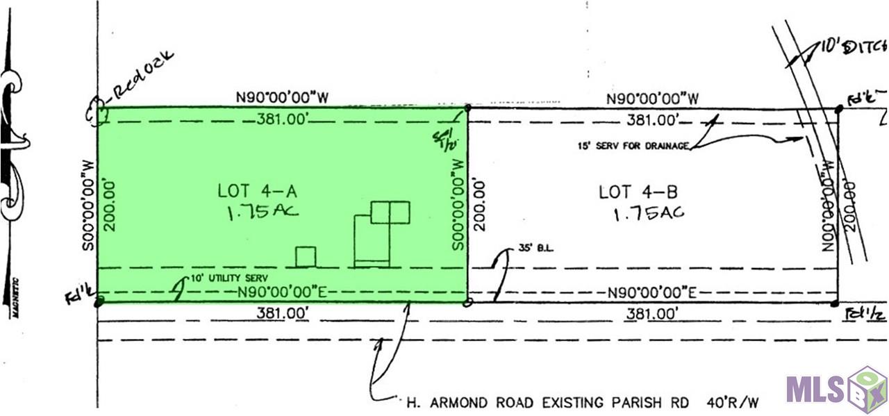 38152 H Armond Road Geismar, LA 70734 - Photo 24 of 26 Plat Map with Subect Property Highlighted