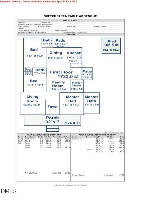709 West North Street Raleigh, NC 27603 - Photo 42 of 42 Floor Plan 709 West North Street.PDF