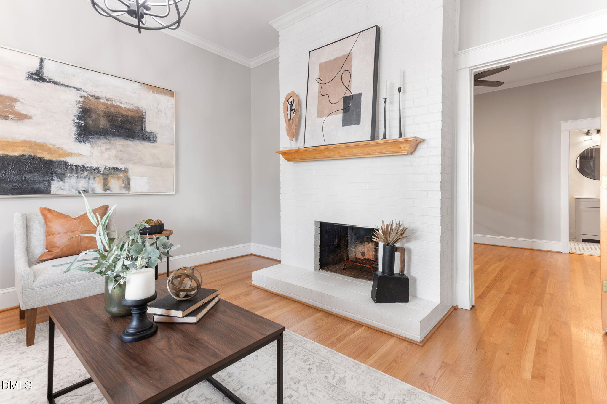709 West North Street Raleigh, NC 27603 - Photo 9 of 42 a living room with furniture and a fireplace