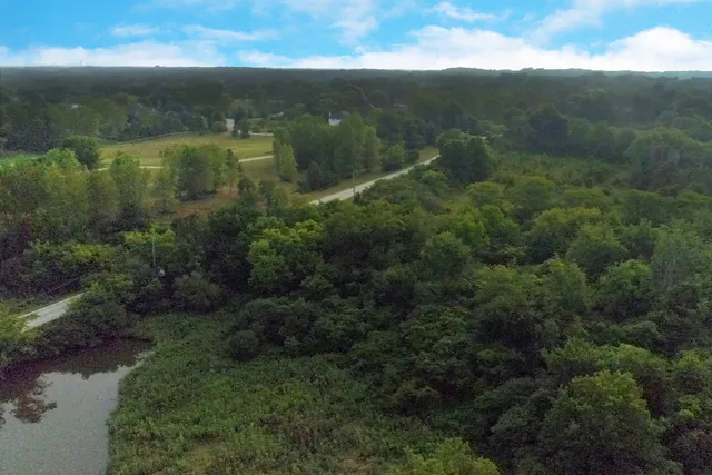 a view of a lake and mountains