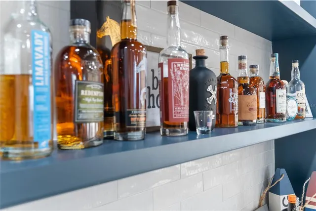 a view of a building with traffic signal lights