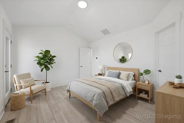 a view of a room with shelf on the wall