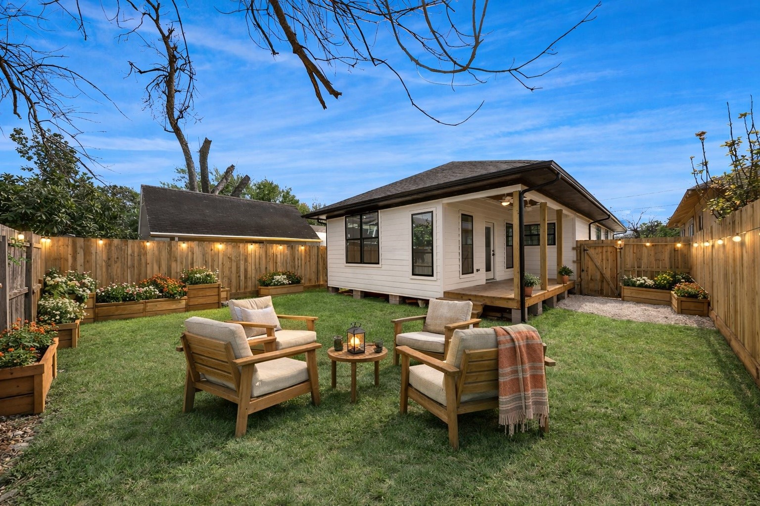 427 North Milby Street Houston, TX 77003 - Photo 37 of 44 Private backyard retreat featuring a covered deck—perfect for relaxing or entertaining year-round. Spacious yard with fresh fencing offers plenty of room for pets, play, or gatherings. A great extension of your living space with endless outdoor potential.