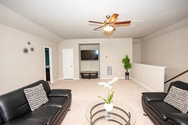 a living room with furniture