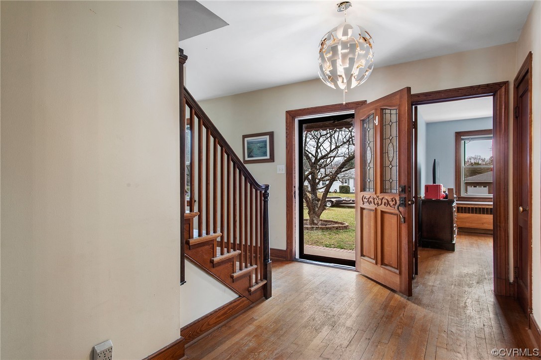 5920 Brookfield Road Richmond, VA 23227 - Photo 4 of 35 Entrance foyer featuring a chandelier, dark wood-t