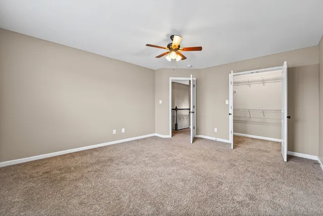 a view of a room with racks on the wall