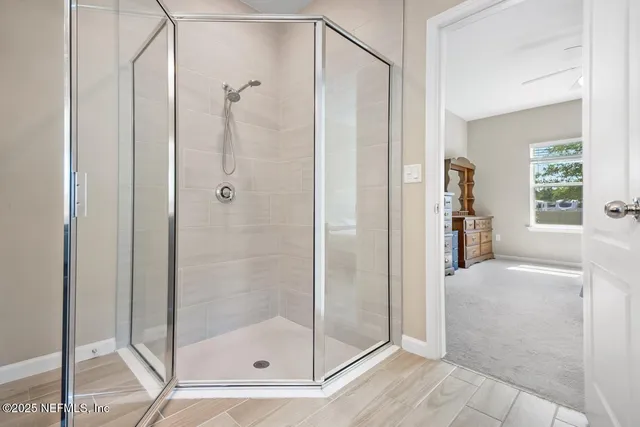 a bathroom with a shower