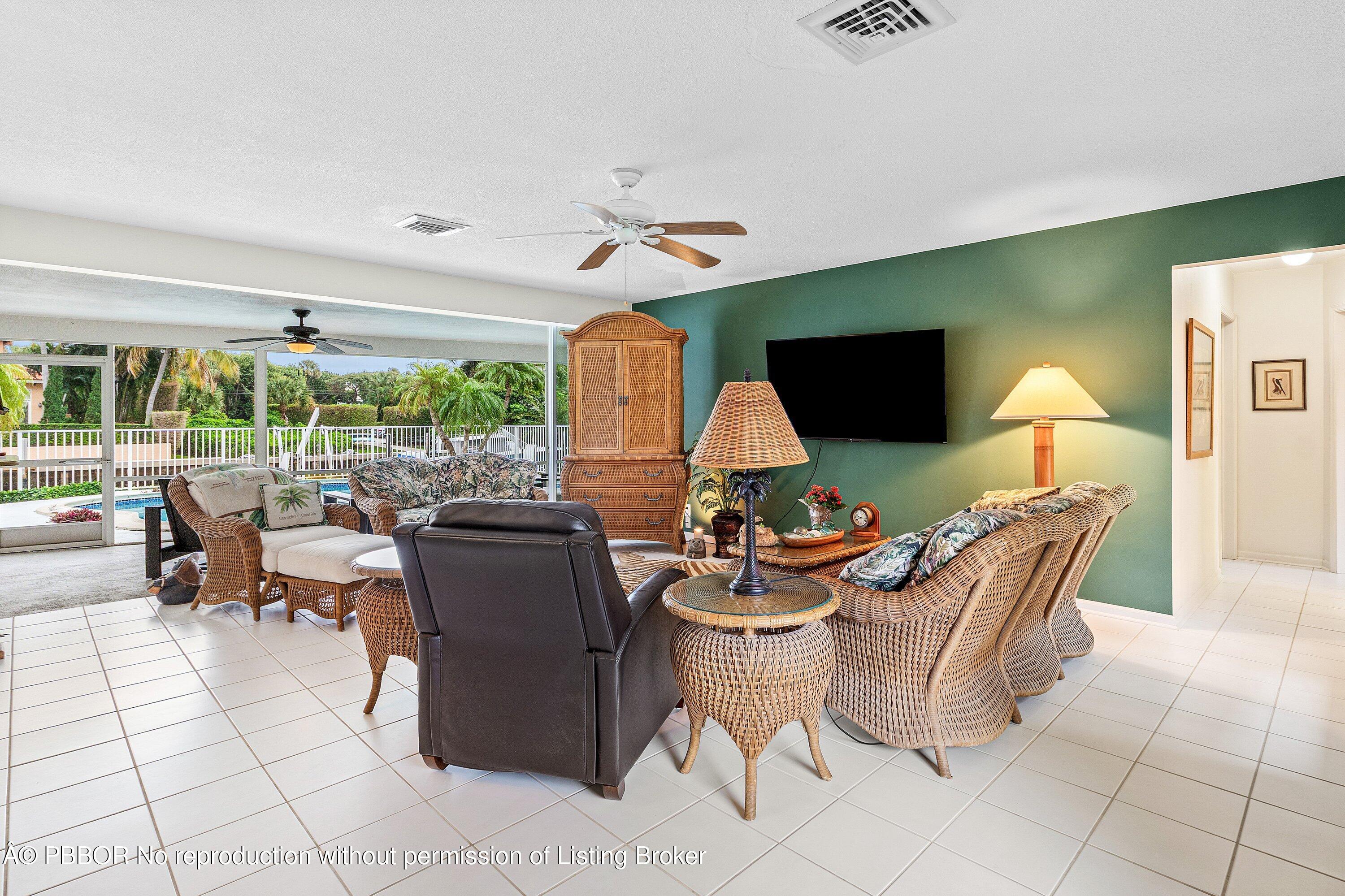 23 Sabal Island Drive Ocean Ridge, FL 33435 - Photo 9 of 16 a living room with fireplace furniture and a flat screen tv
