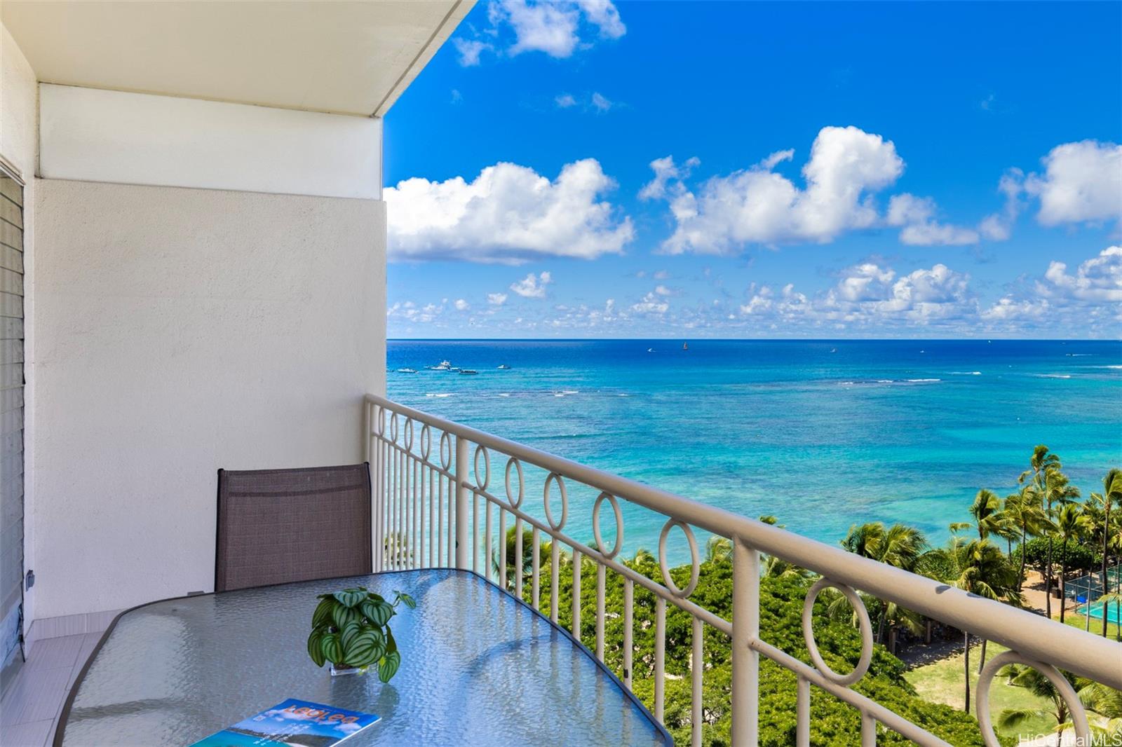 2161 Kalia Road, Unit 1012 Honolulu, HI 96815 - Photo 2 of 25 a view of a balcony with wooden floor
