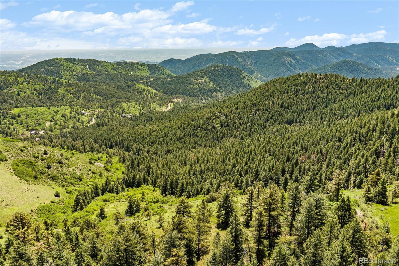 8529 South Deer Creek Canyon Road Morrison, CO 80465 - Photo 15 of 30 a view of a lush green field with mountains in the background