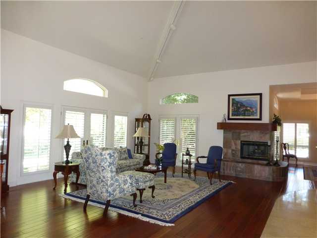 17704 Vineyard Lane Poway, CA 92064 - Photo 5 of 25 Formal Living Room, includes Hardwood Floors, French Doors and Views of the Mountains