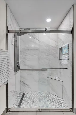 a bathroom with a shower
