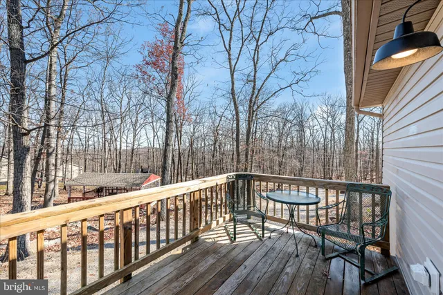 a living room with a table and a potted plant