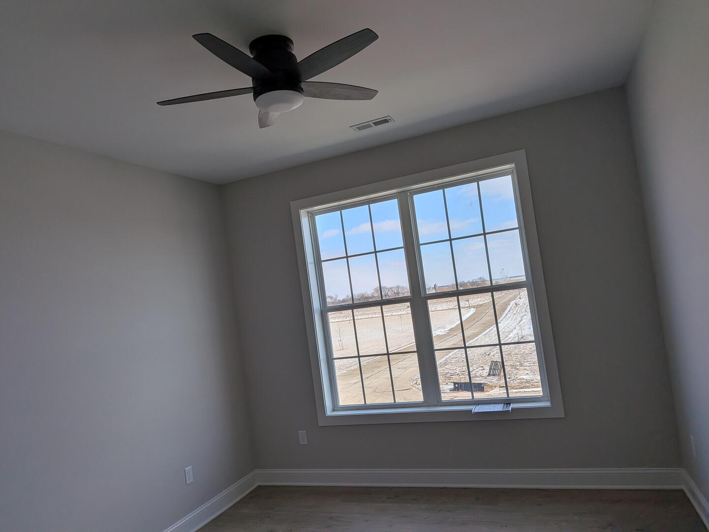 675 South Regulators Street Creston, IL 60113 - Photo 24 of 27 an empty room with chandelier fan and windows