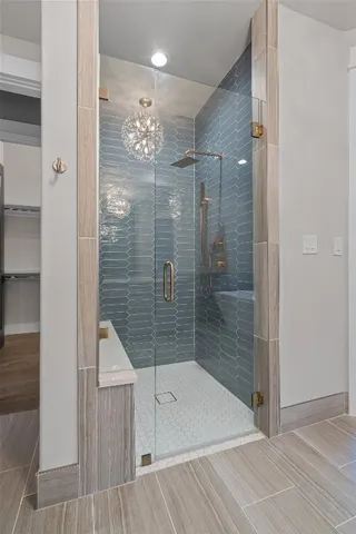 a bathroom with a shower