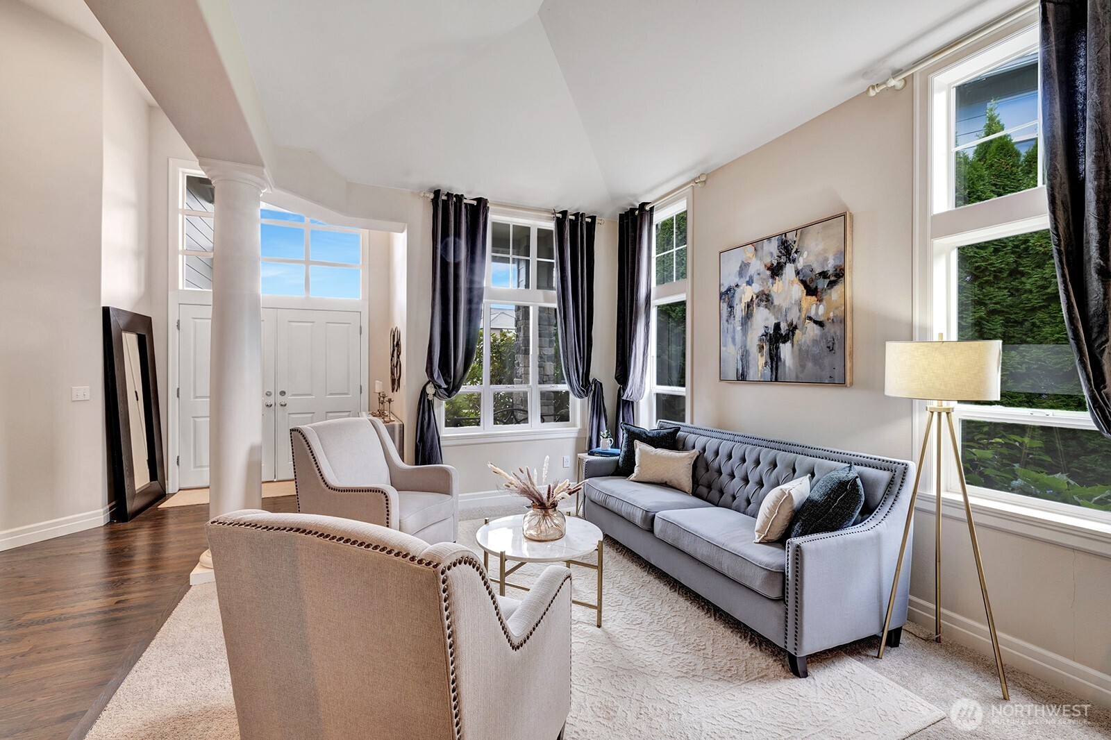 3208 175th Street Southeast Bothell, WA 98012 - Photo 5 of 34 a living room with furniture and a large window