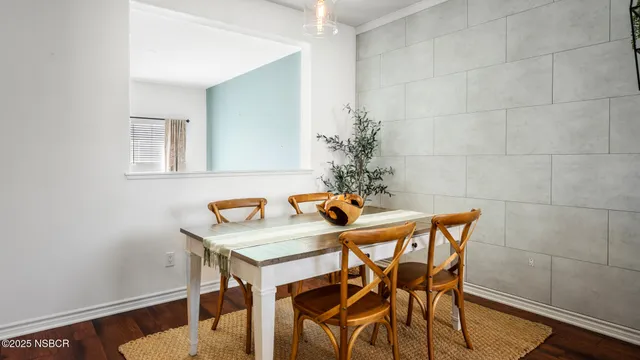a table and chairs in a room