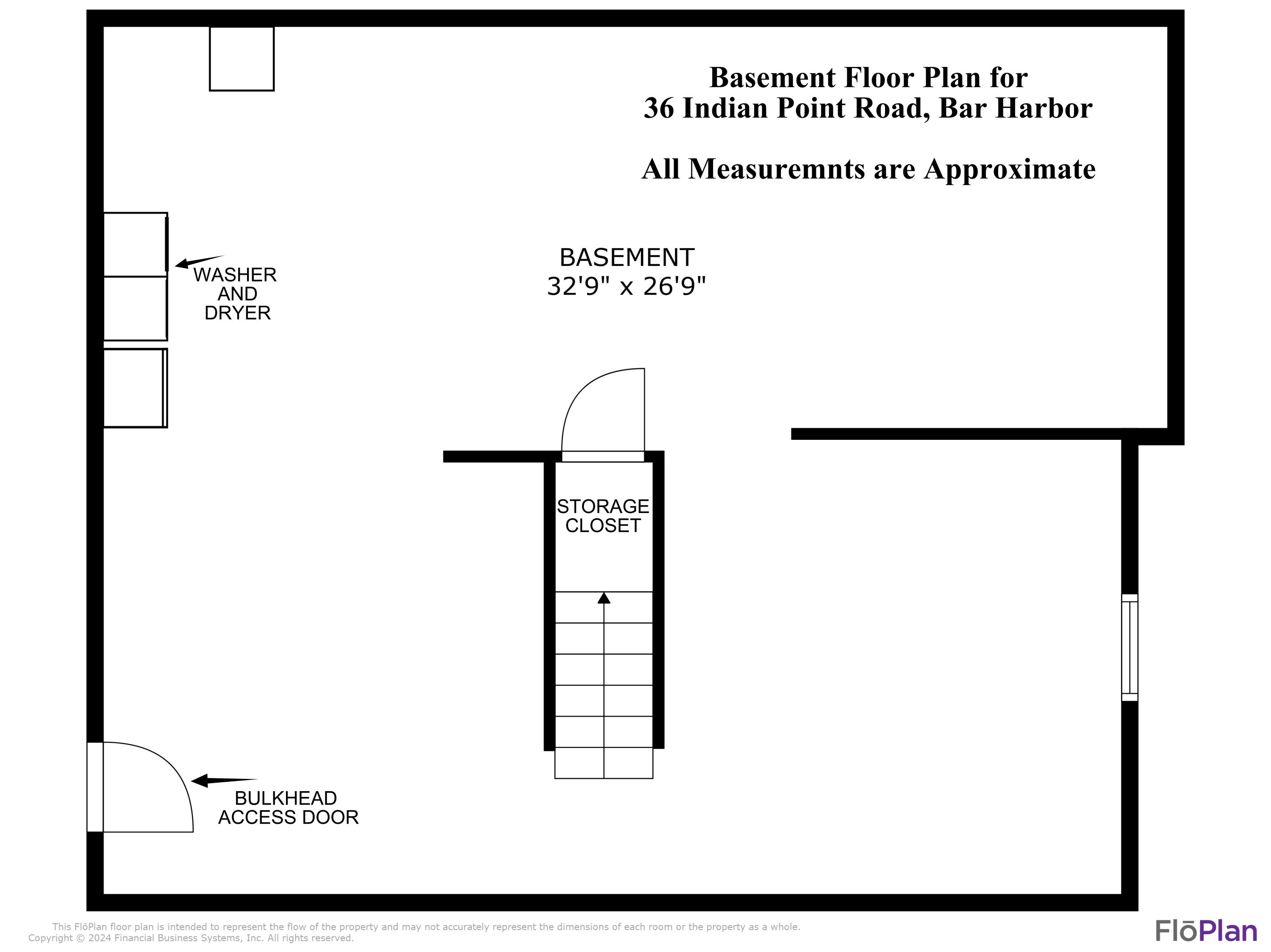 36 Indian Point Road Bar Harbor, ME 04609 - Photo 53 of 53 Basement Floor Plan
