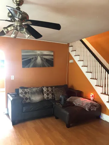 a living room with furniture