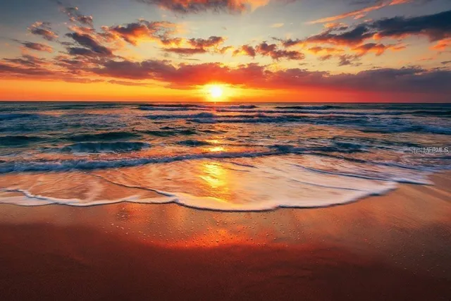 a view of an ocean and beach