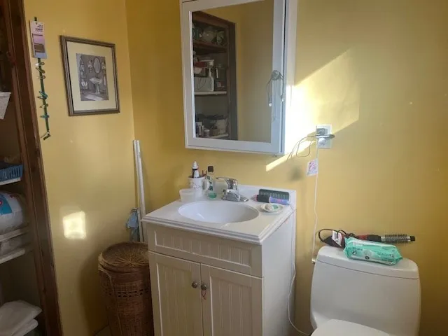 a bathroom with a sink and a toilet