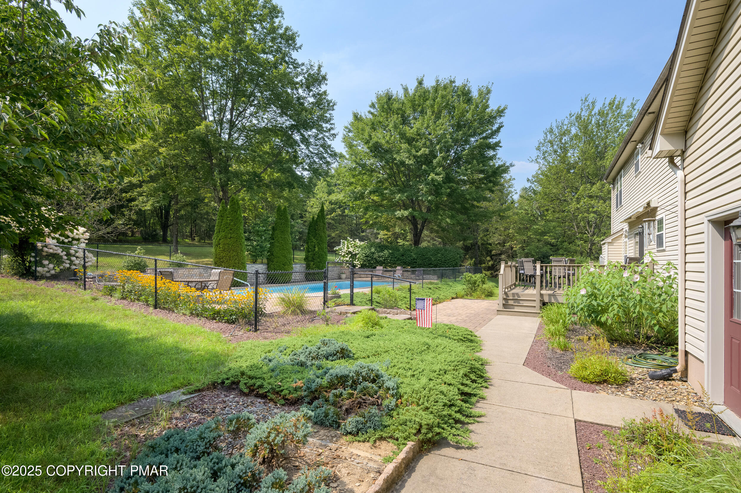 969 Hideaway Hill Road Kunkletown, PA 18058 - Photo 21 of 56 a view of a backyard with swimming pool