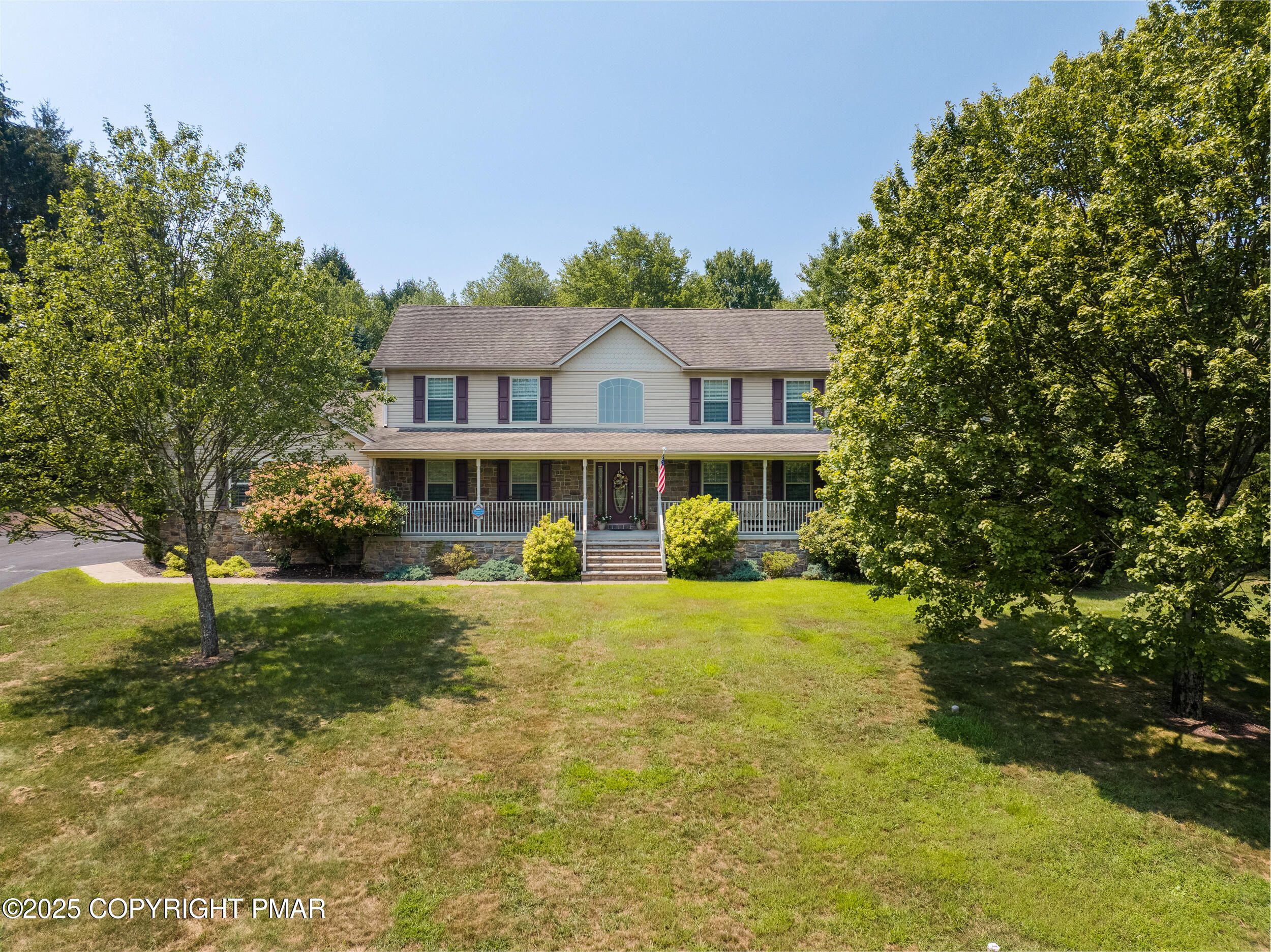 969 Hideaway Hill Road Kunkletown, PA 18058 - Photo 52 of 56 a front view of a house with yard porch and furniture