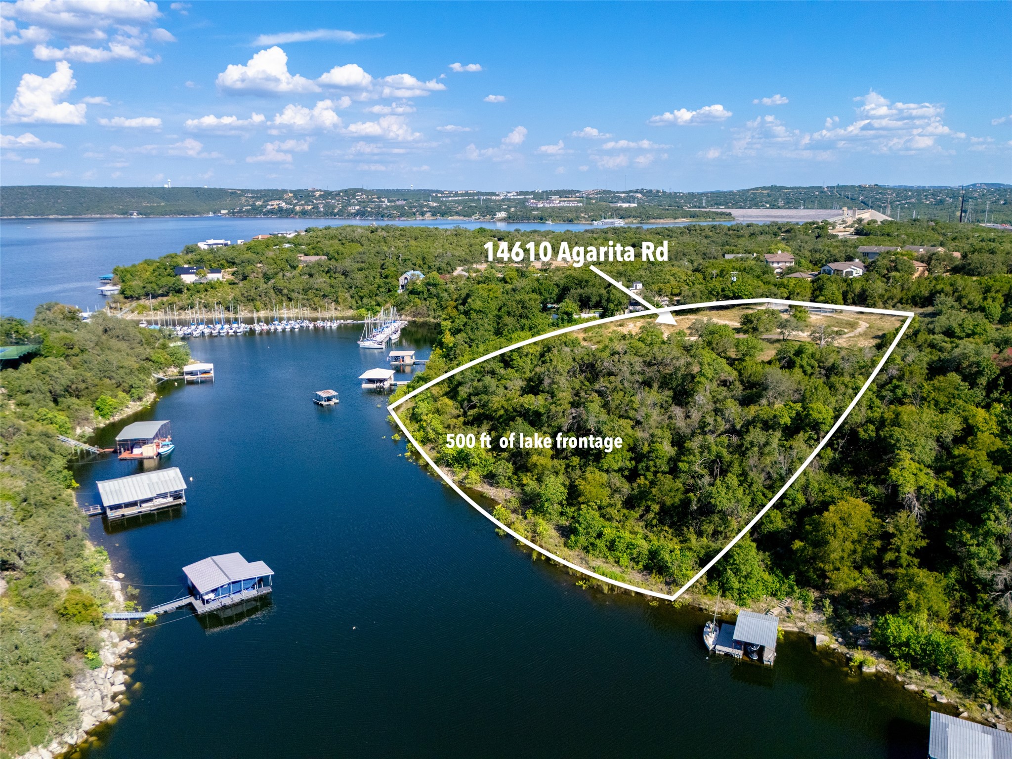 14610 Agarita Road Austin, TX 78734 - Photo 3 of 24 500 ft of lake frontage with boat dock.