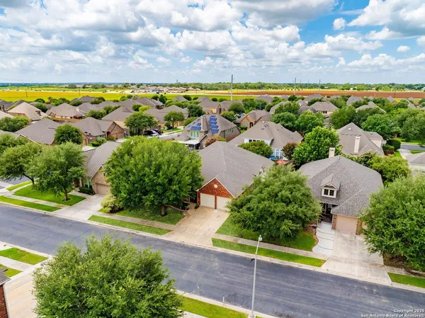 an aerial view of multiple house