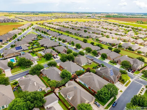 an aerial view of multiple house