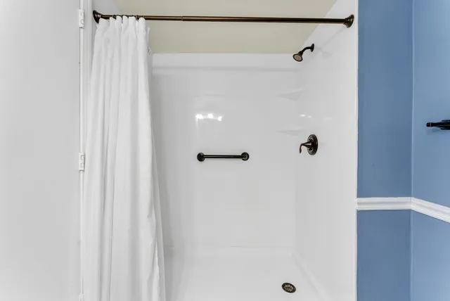 a bathroom with a shower